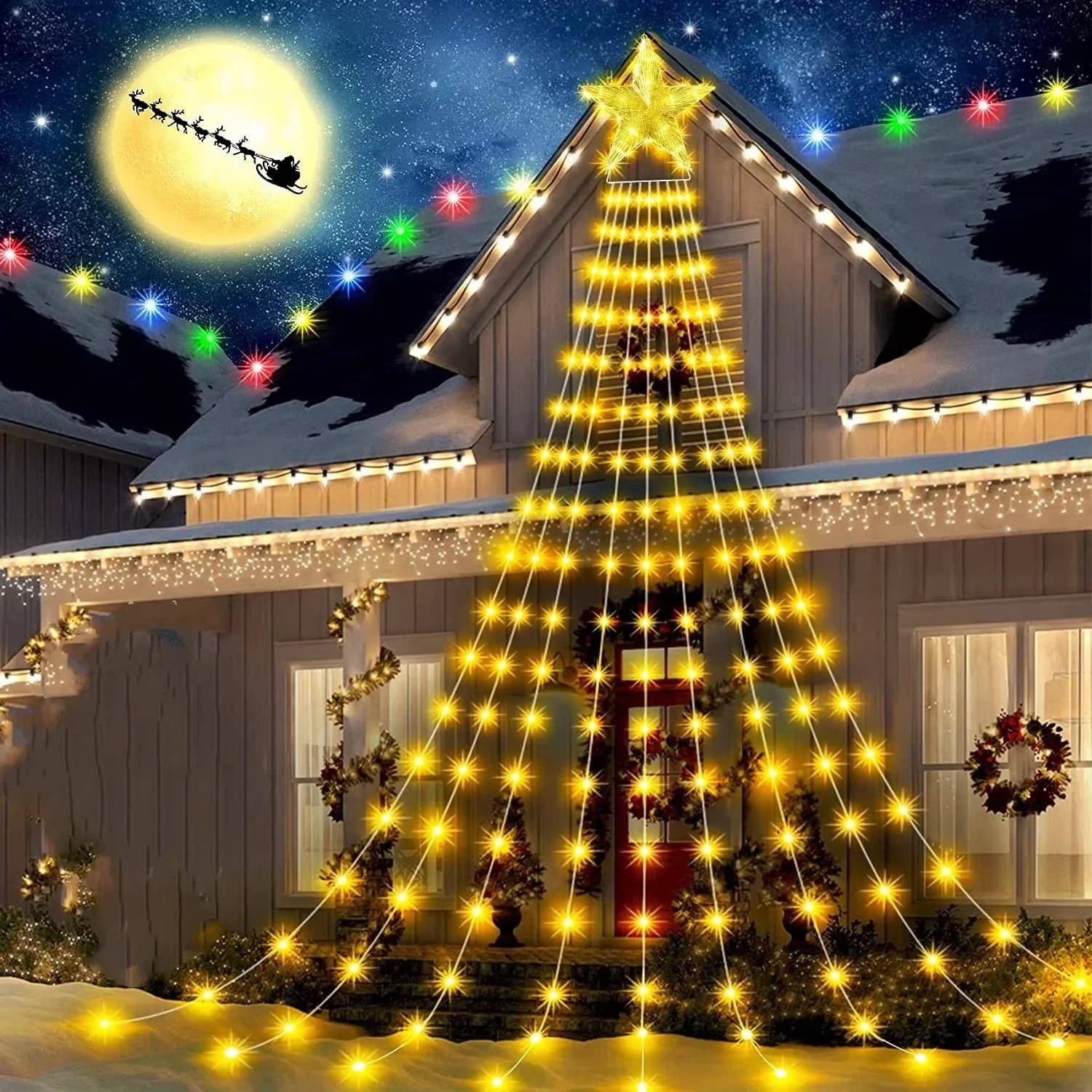 USB LED Waterfall String Lights, Warm White and Colorful