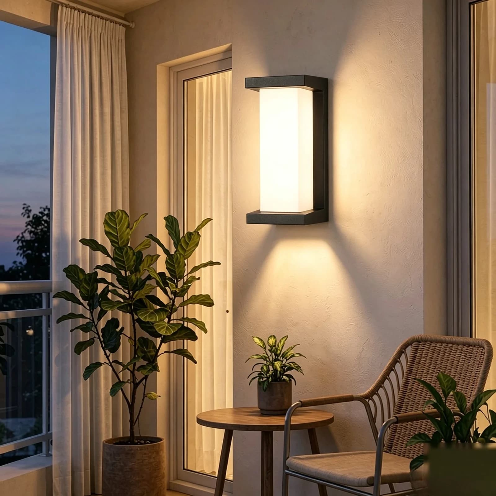Modern Black Waterproof LED Motion Sensor Wall Lamp