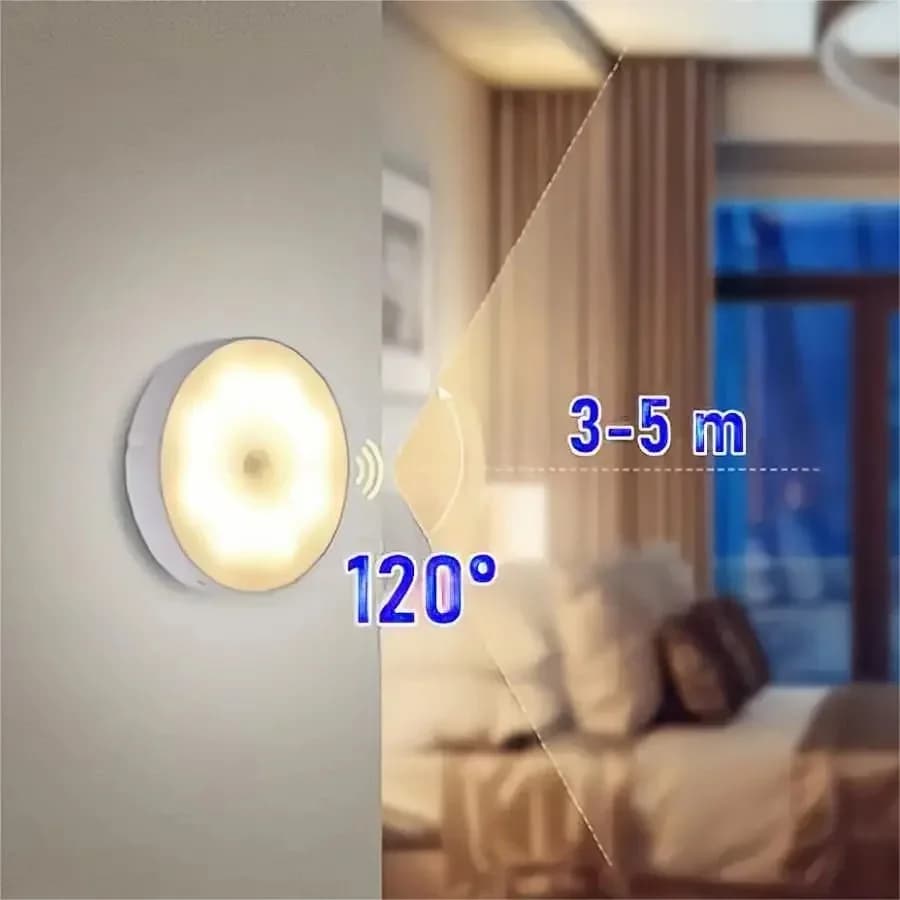 Rechargeable Motion Sensor LED Bedside Lamp, White