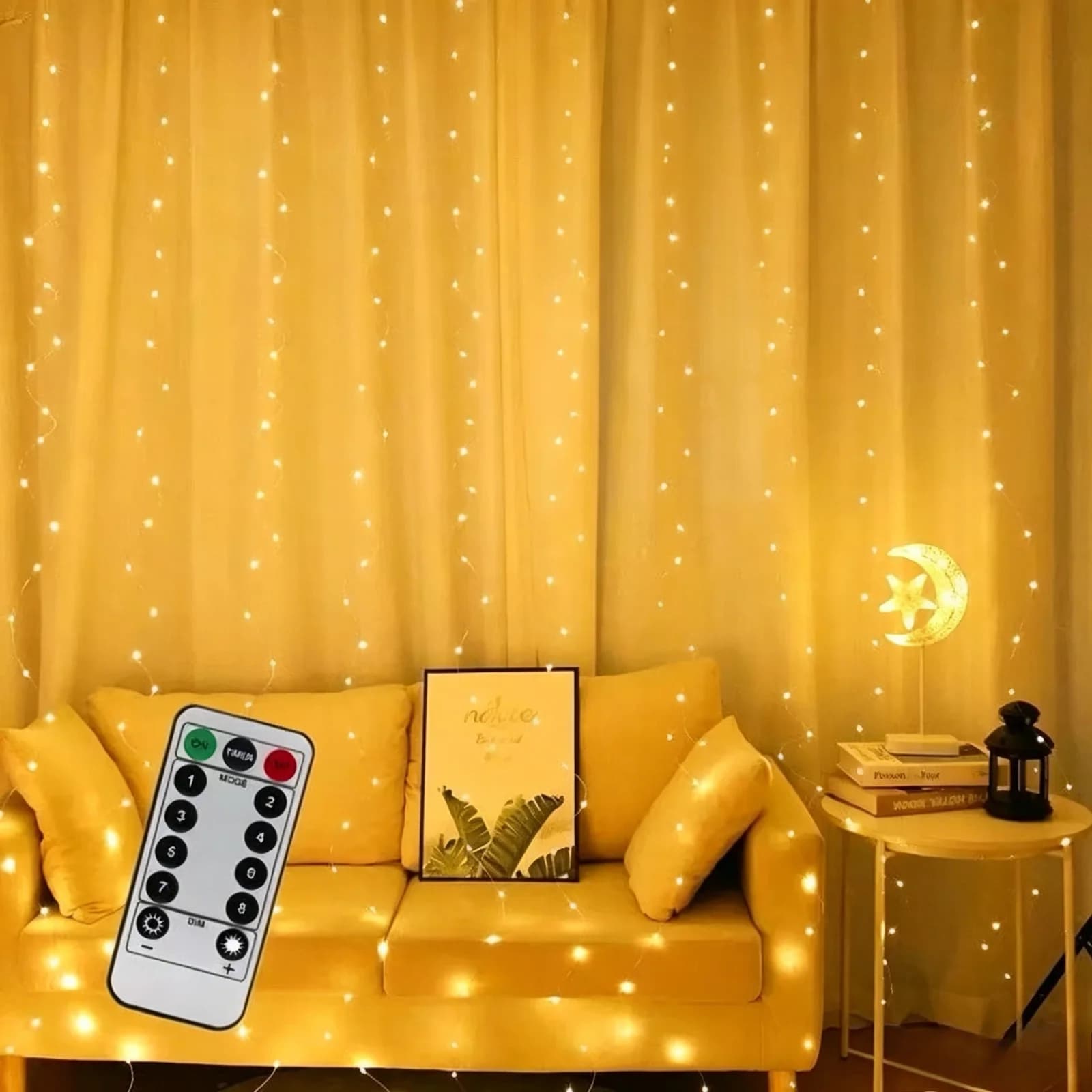 USB Copper Wire Curtain String Lights with Remote Control