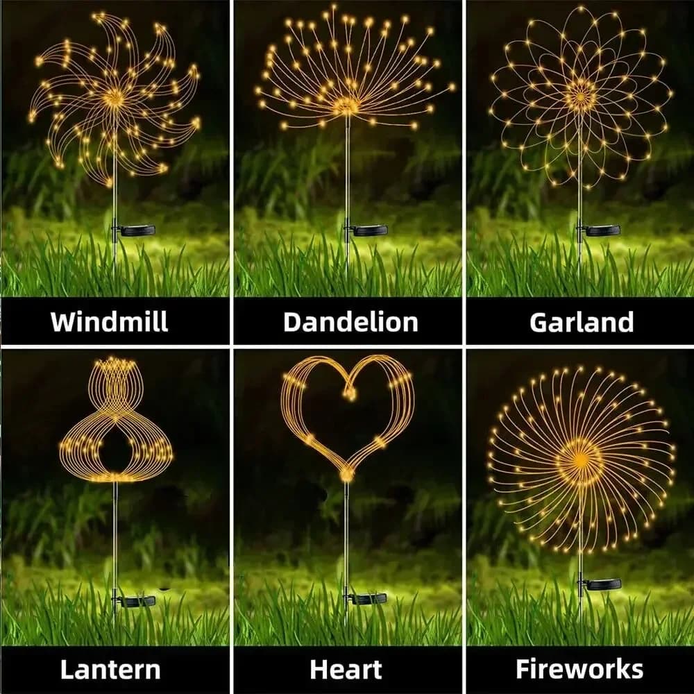 Solar Firework LED Garden Fairy Lights, 8 Modes