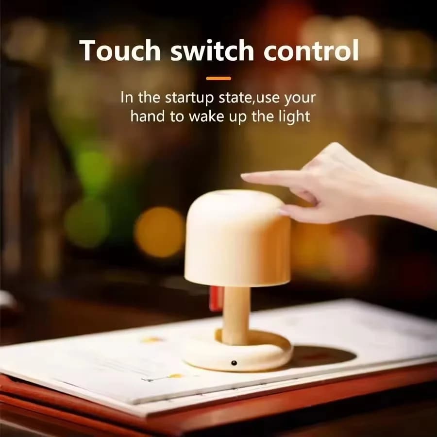 USB Rechargeable Mushroom LED Night Light, Sunset Mode