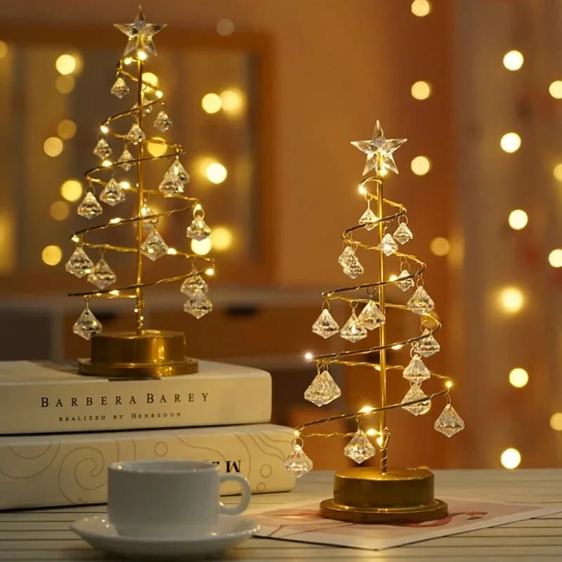 Electroplated Iron LED Crystal Christmas Tree Light