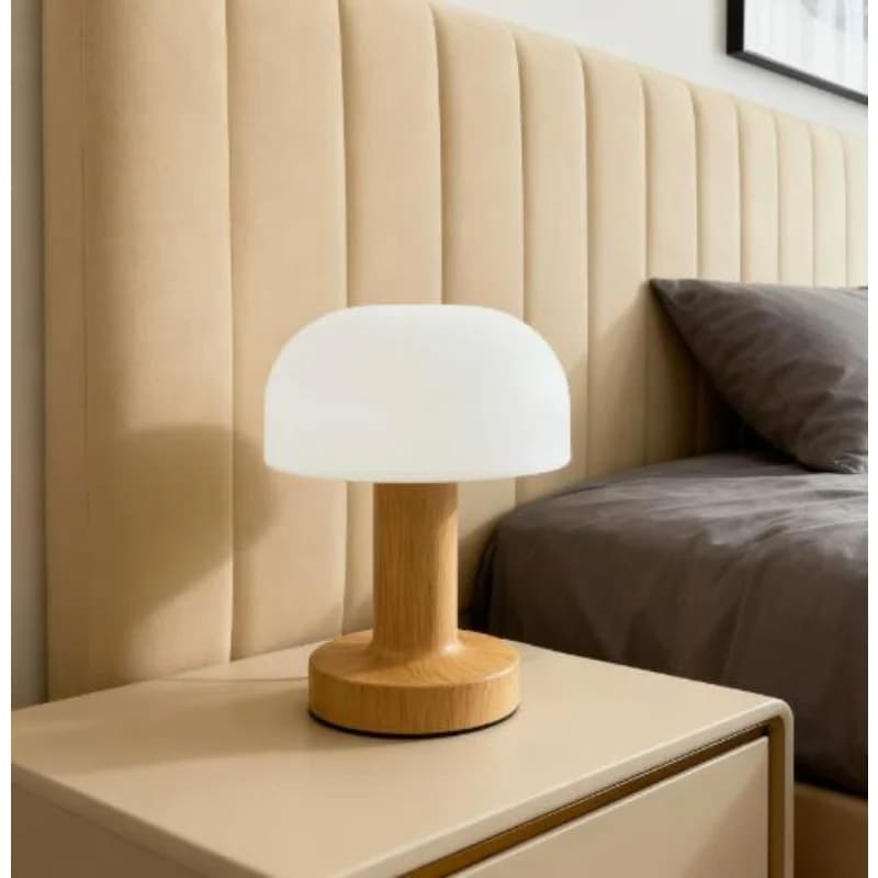 Modern Mushroom Style LED Table Lamp, USB Rechargeable Touch