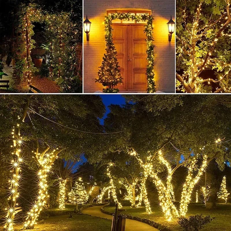 Waterproof Solar String Lights with Warm White LED for Garden