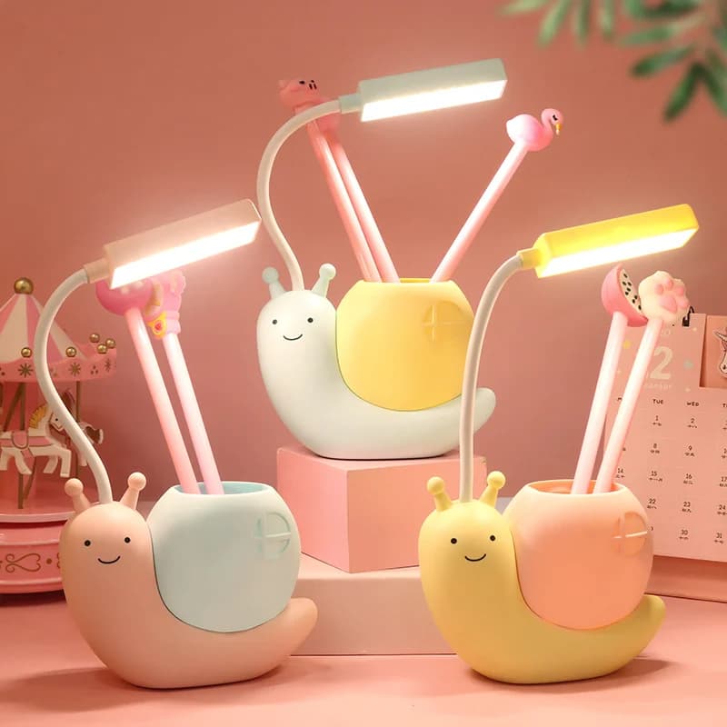 Snail Shape LED Desk Lamp with Pen Holder