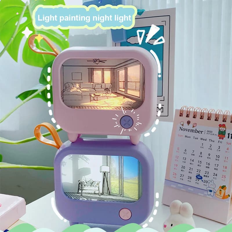Mini Rechargeable TV-Style Painting Night Light