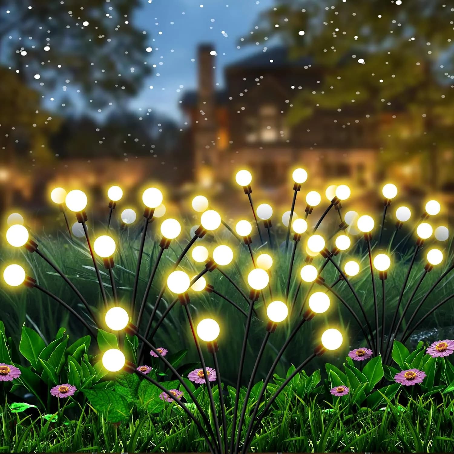 10 LED Solar Firefly Garden Lights, Waterproof