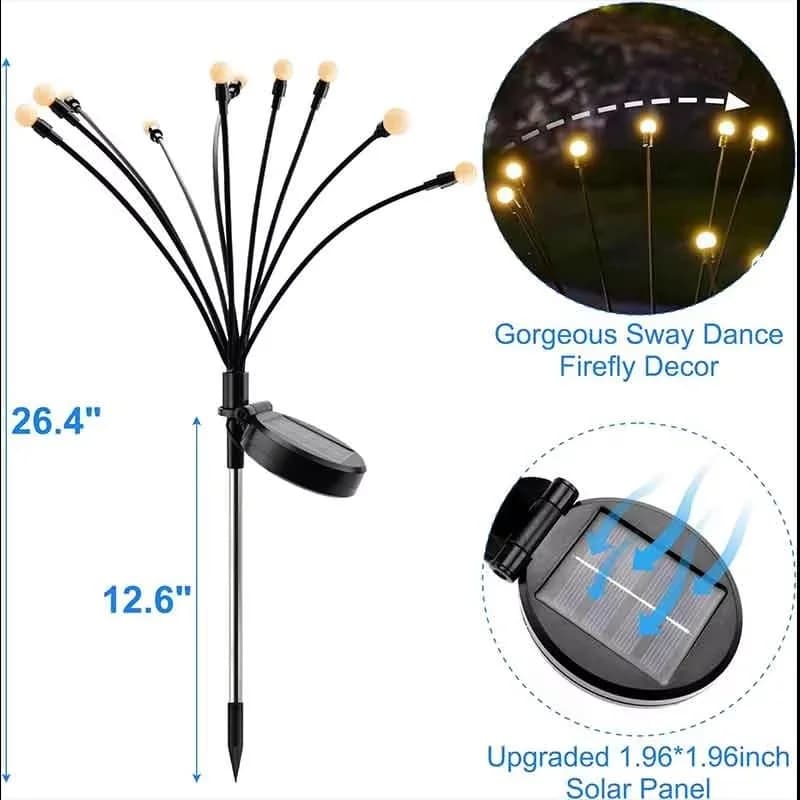 8-Pack Solar Wind-Driven Firefly Lawn Lights