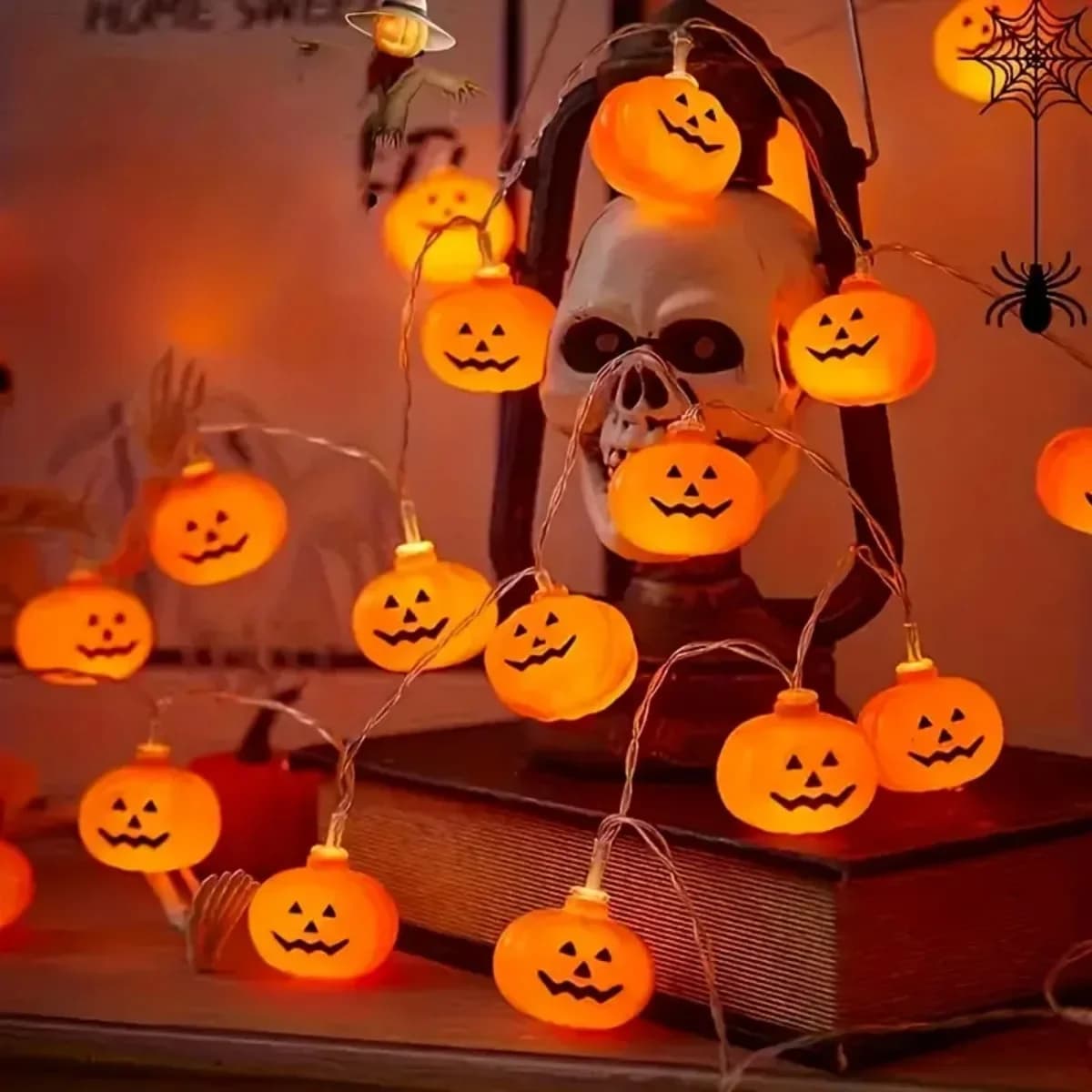 3D Pumpkin LED String Lights, 10/20 Bulbs