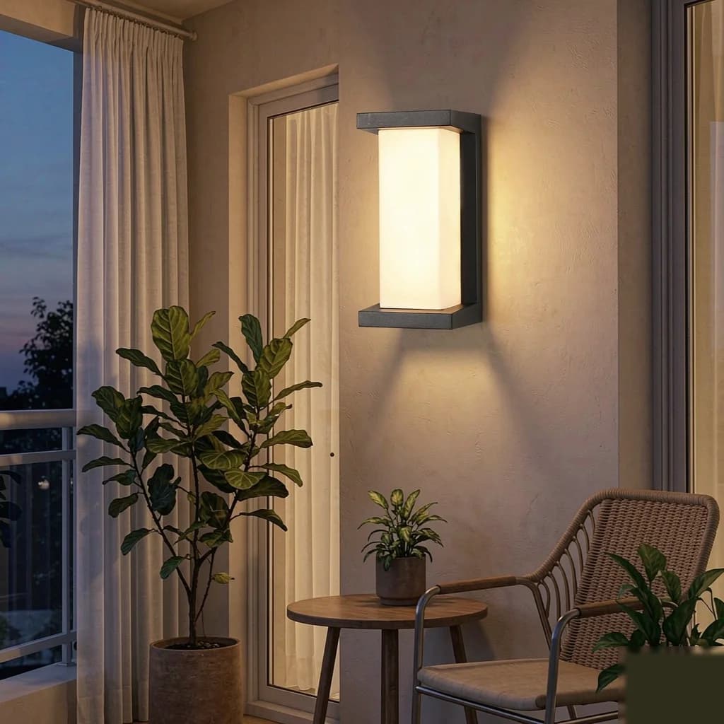 Black Waterproof Motion Sensor LED Wall Sconce