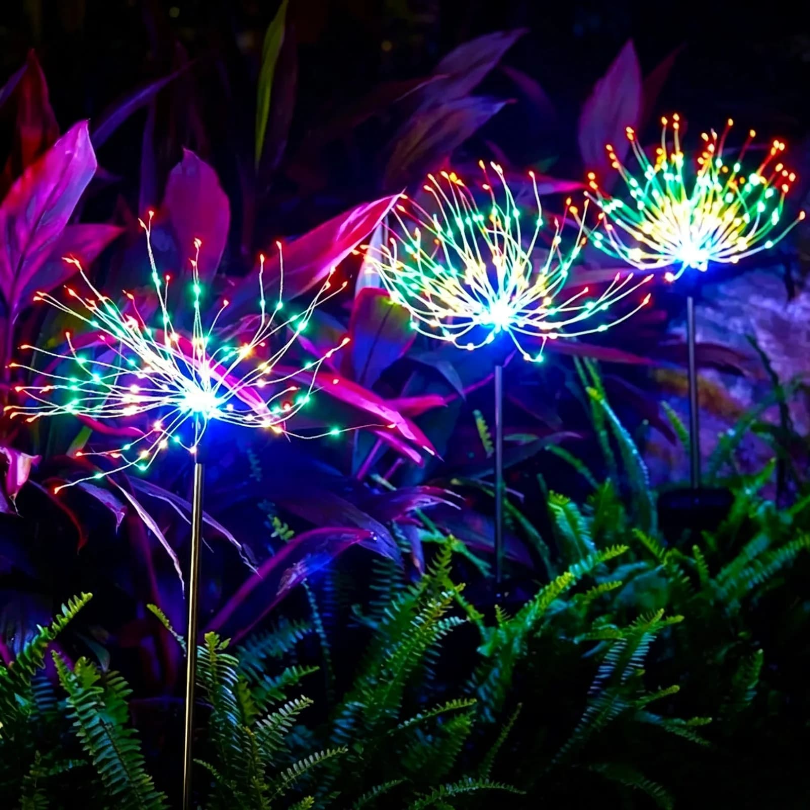 Solar Dandelion Firework Light, Waterproof Garden Decoration
