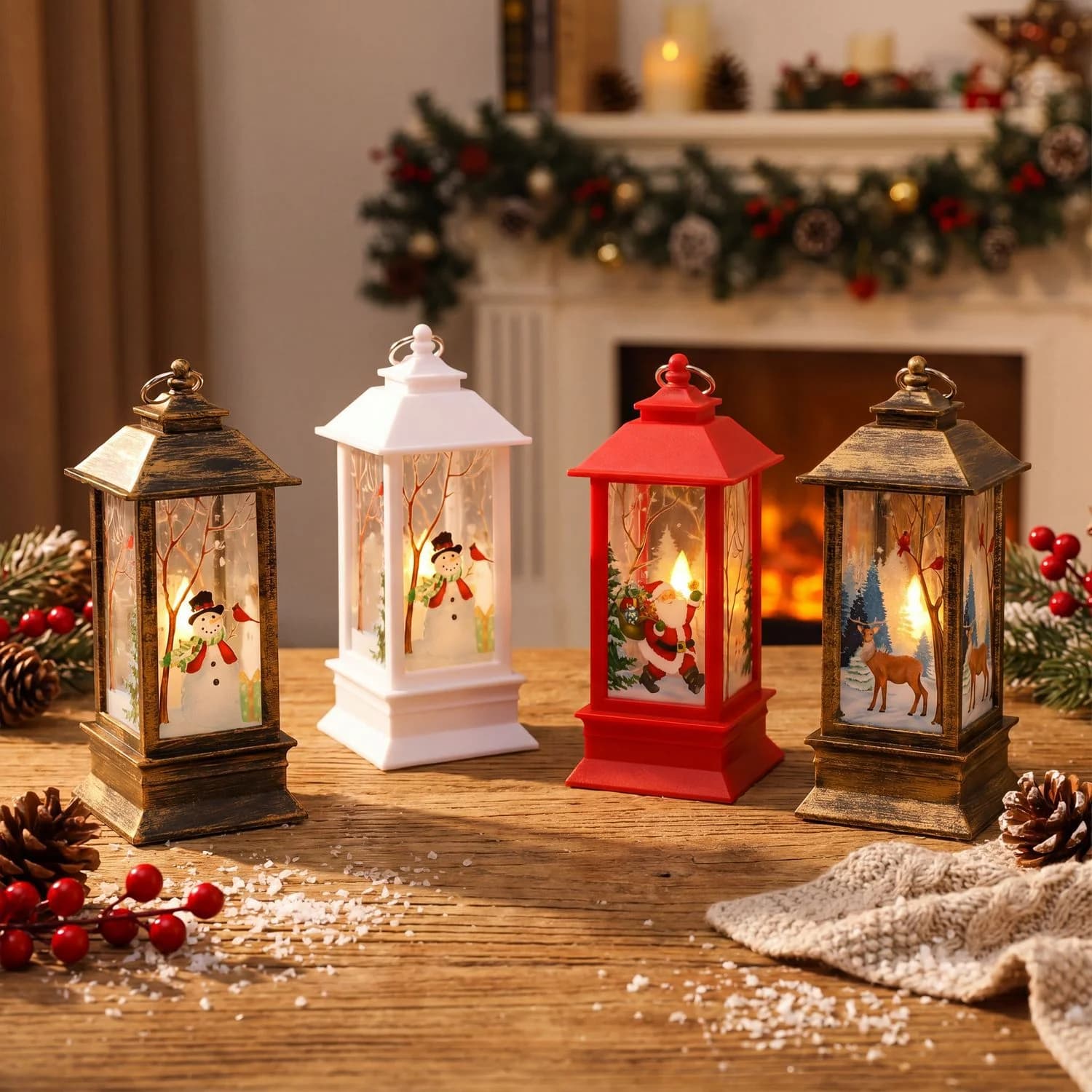 Mini LED Candle Lantern Night Light, Halloween Decor