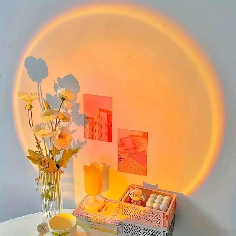 USB Sunset Red LED Projector Night Light with Gooseneck