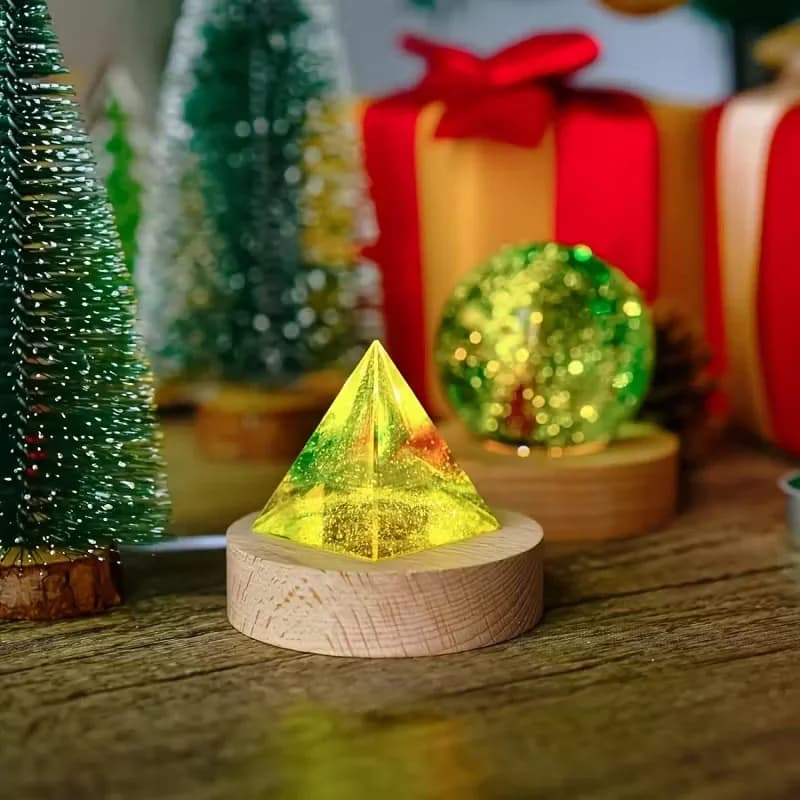 Rechargeable Round Wooden LED Light Base
