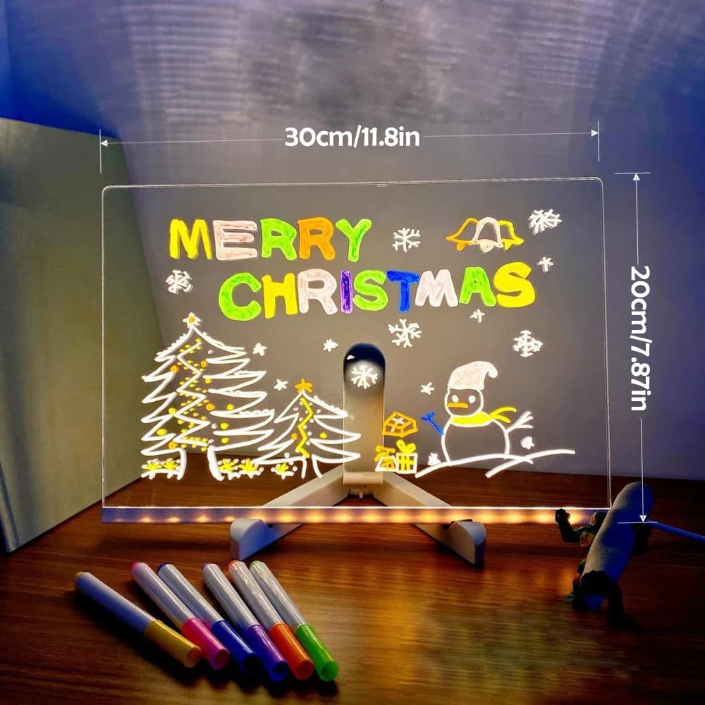 LED Acrylic Erasable Doodle Writing Tablet