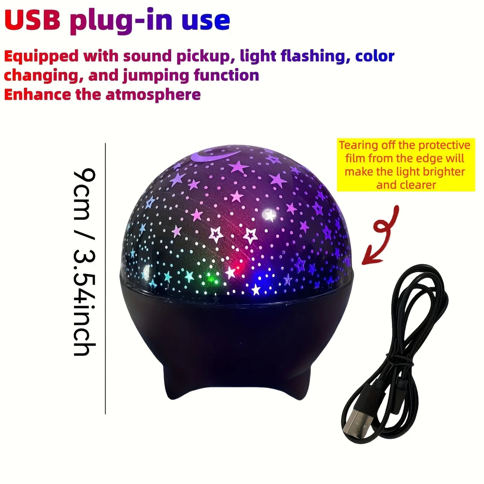 RGB Starry Night Projection Lamp, USB Power