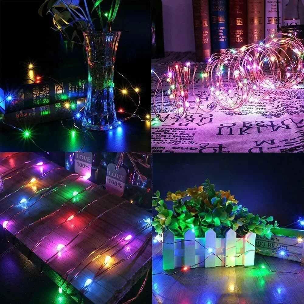 Solar Powered LED Fairy String Lights, 8 Modes Waterproof
