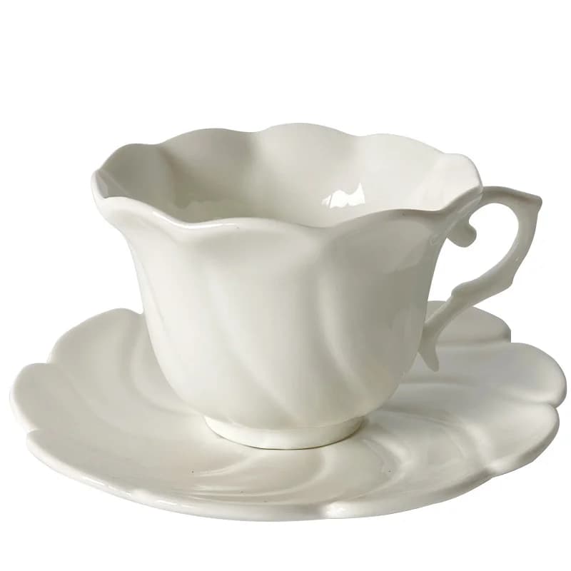 Nordic Bone China Coffee Cup and Saucer Set, 250ml