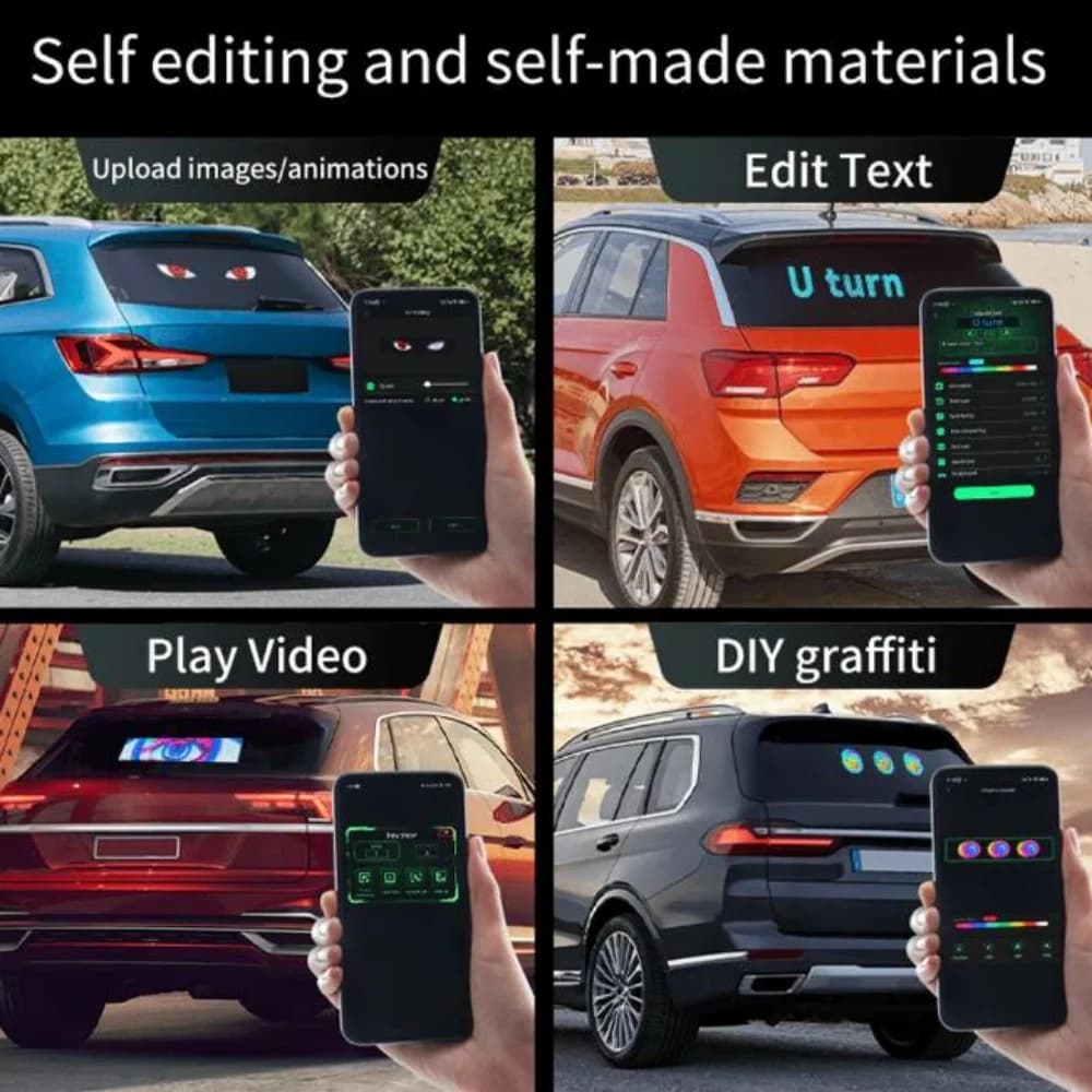 2-Pack Flexible LED Display Panel for Car Windshield