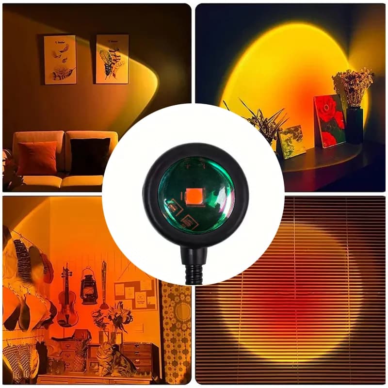 USB Sunset Red LED Projector Night Light with Gooseneck
