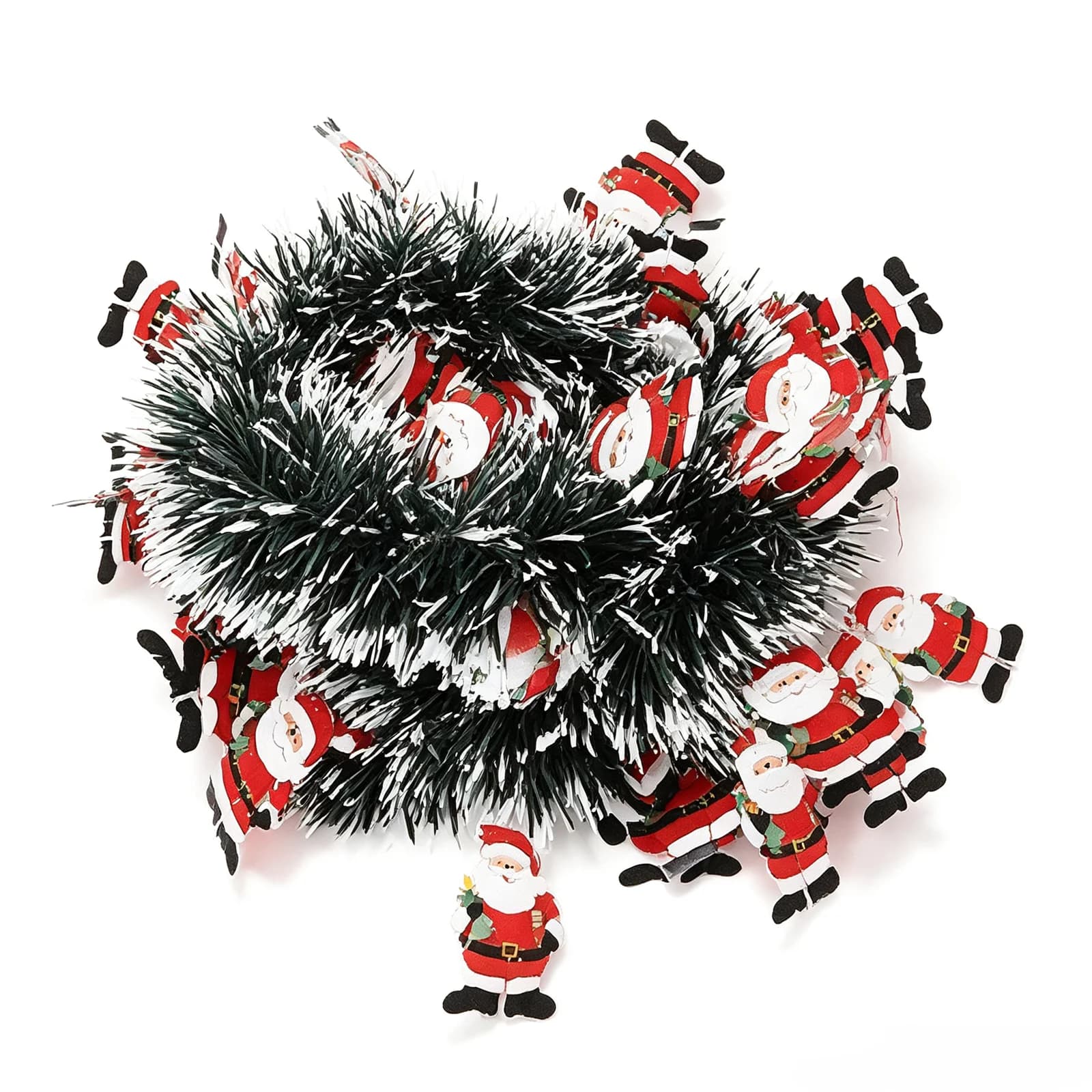 LED Tinsel Garland String Lights with Santa Claus
