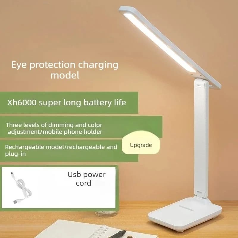 Foldable USB Rechargeable LED Desk Lamp with Phone Stand