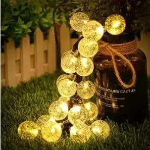 Solar Powered Waterproof LED Bubble Ball String Lights