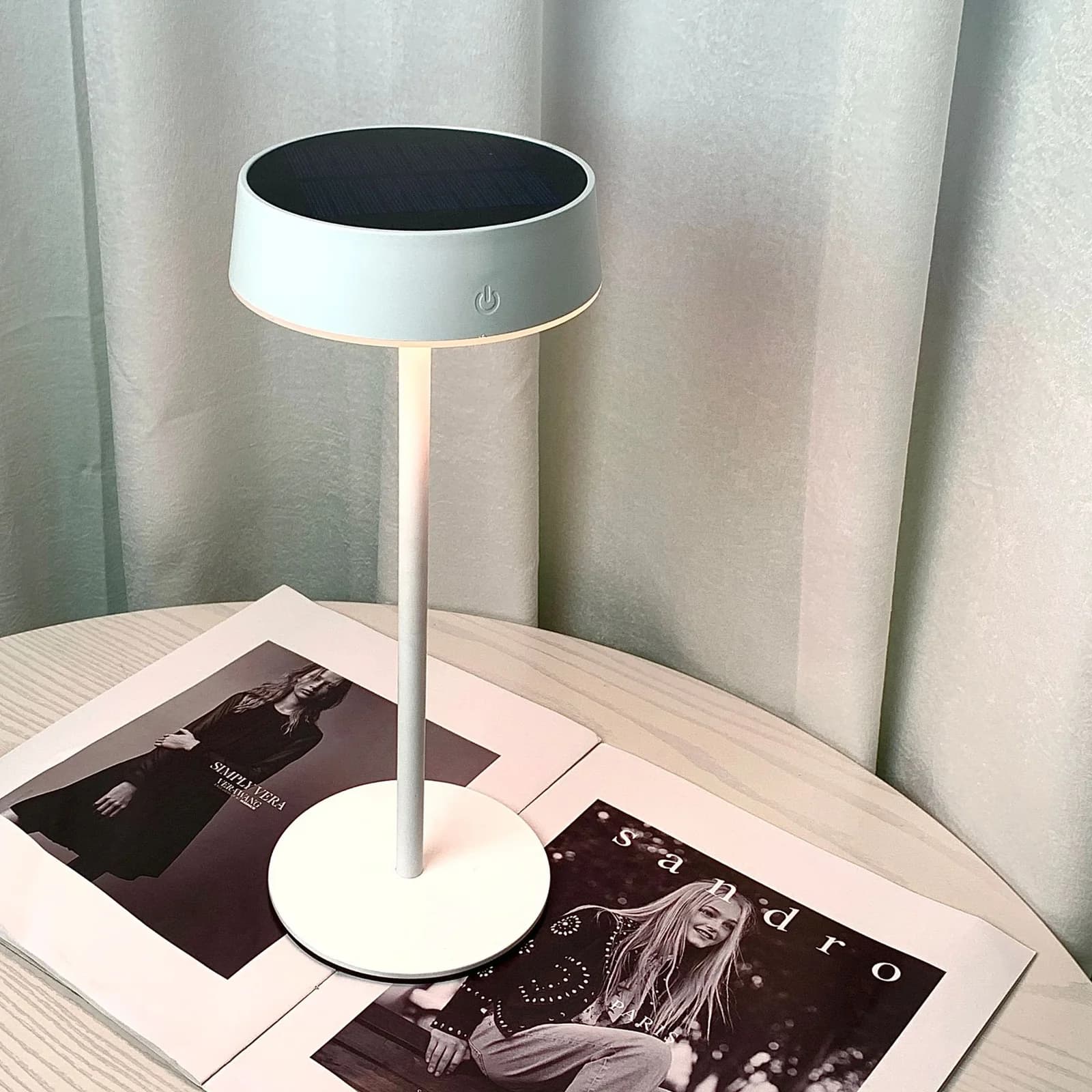 Solar LED Table Lamp, USB Dual Charging, Dimmable