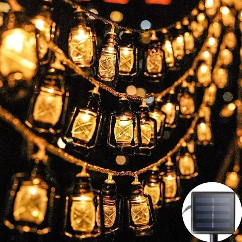 Solar Powered Warm White LED String Lights for Garden