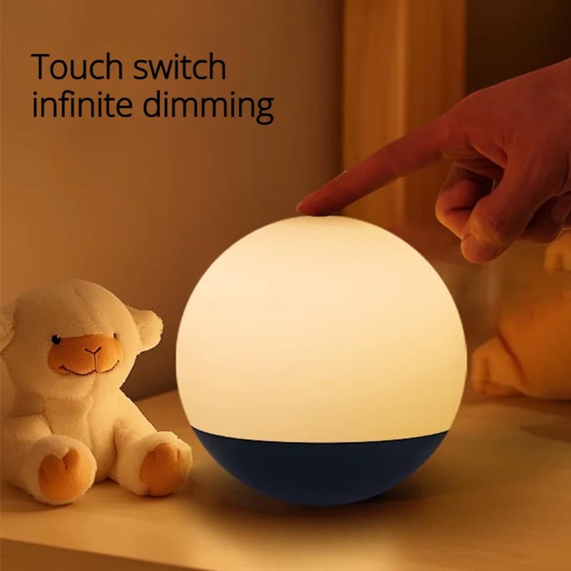 Rechargeable LED Ball Night Light for Bedside Decor