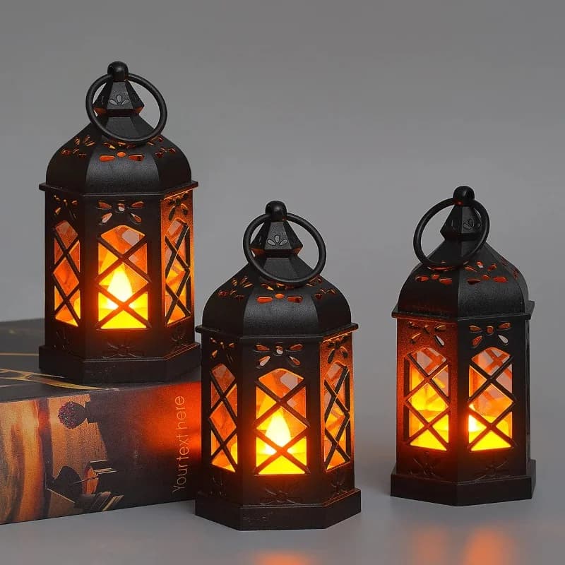 Hexagon Vintage Flameless LED Candle Lantern