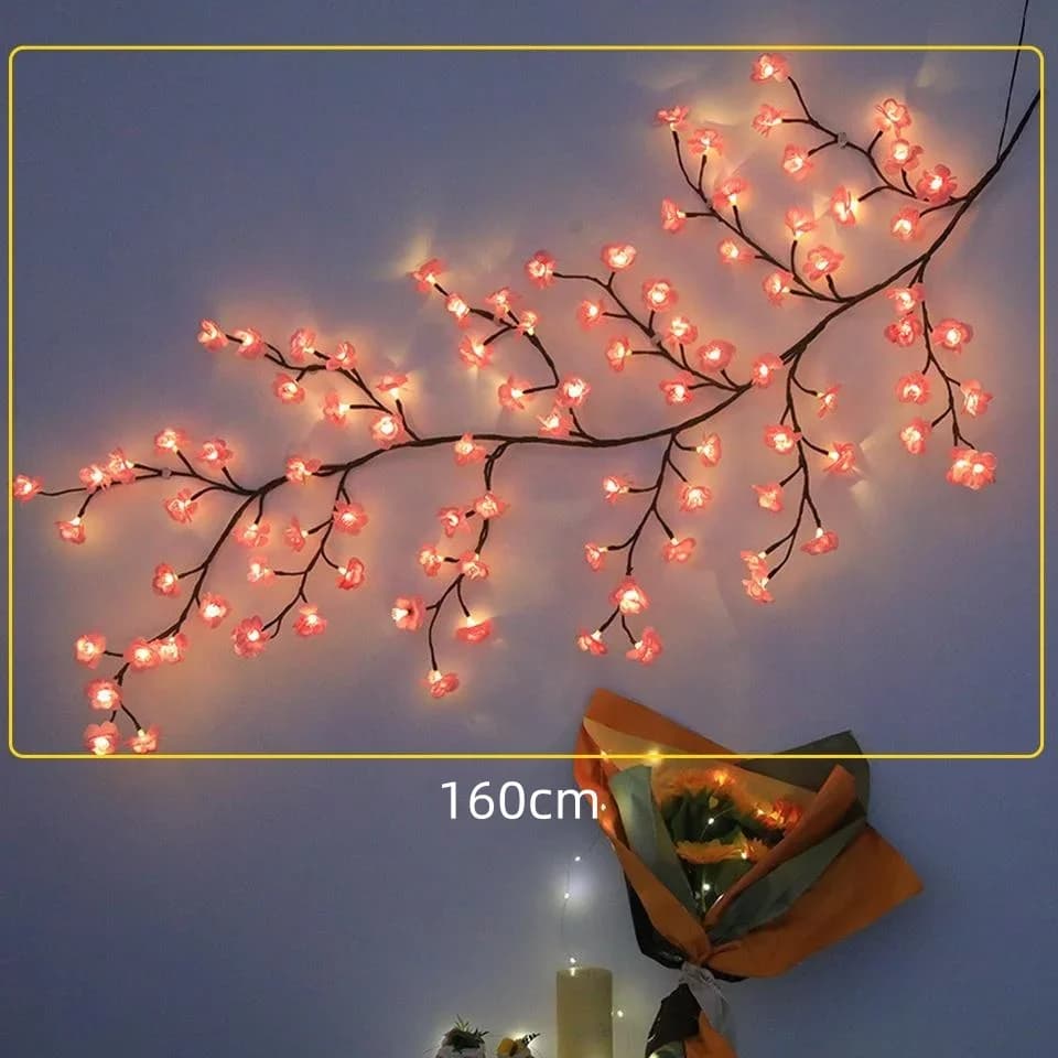 Pink Cherry Blossom Wall Lamp with Remote Control