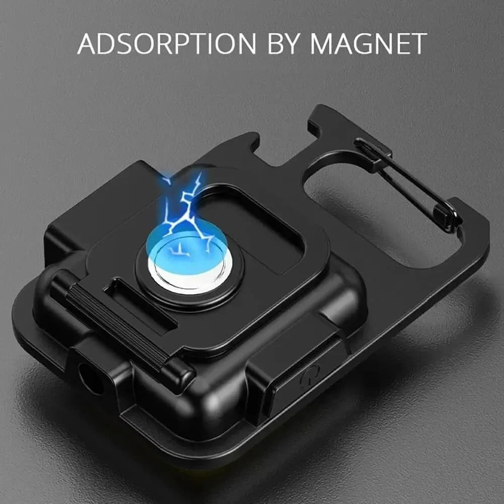 Mini Rechargeable COB LED Keychain Flashlight with Opener