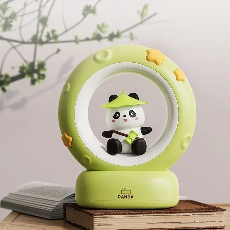 Cute Panda Moon and Star Rechargeable Table Lamp