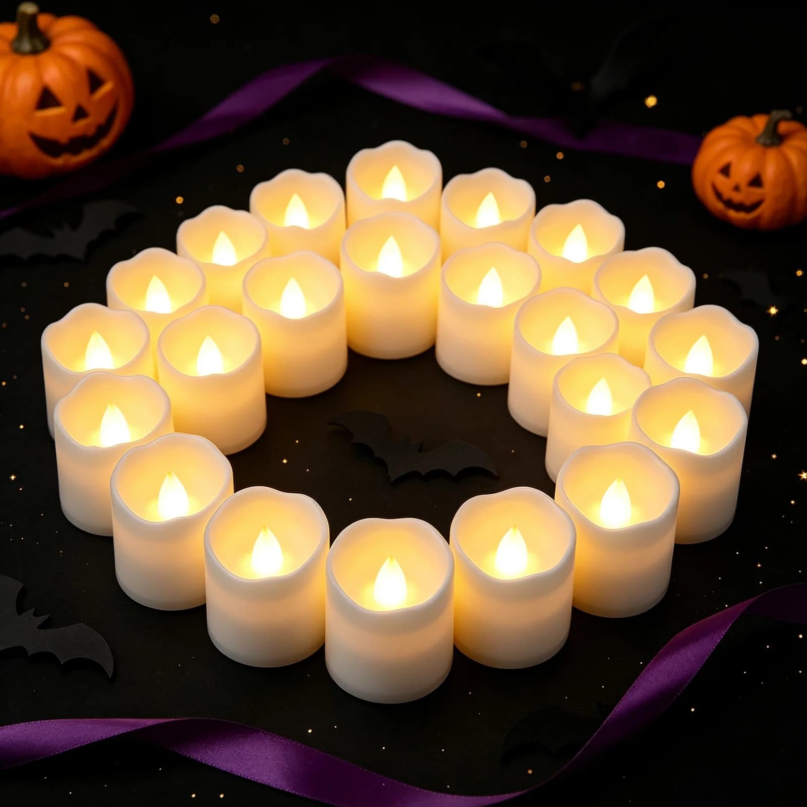 24-Pack Flameless LED Tea Light Candles, Warm White