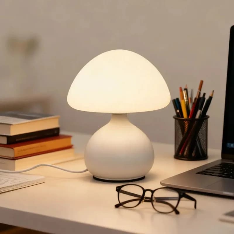 USB LED Mushroom Desk Lamp, Three Color Adjustable