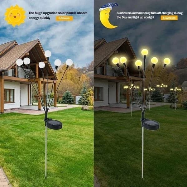 8-Pack Solar Wind-Driven Firefly Lawn Lights