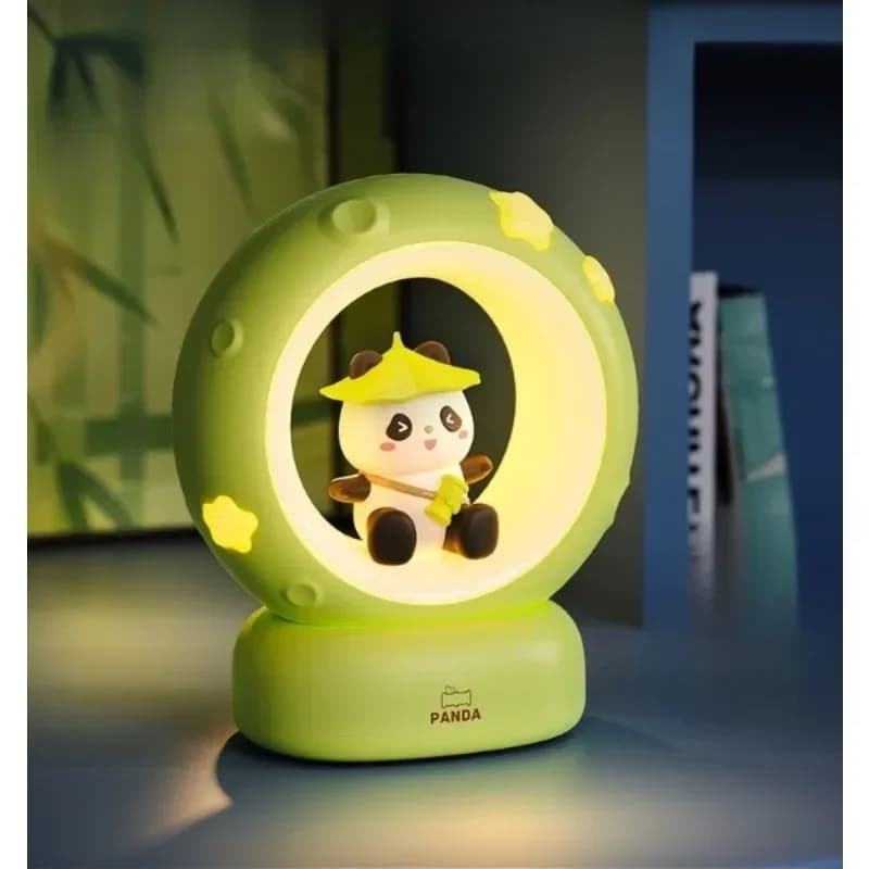 Cute Panda Moon and Star Rechargeable Table Lamp