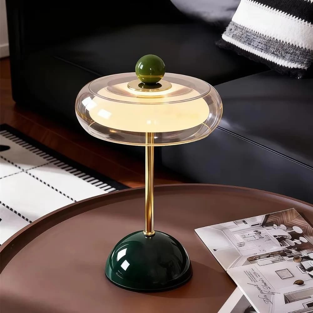 Dimmable USB Rechargeable Glass Desk Lamp