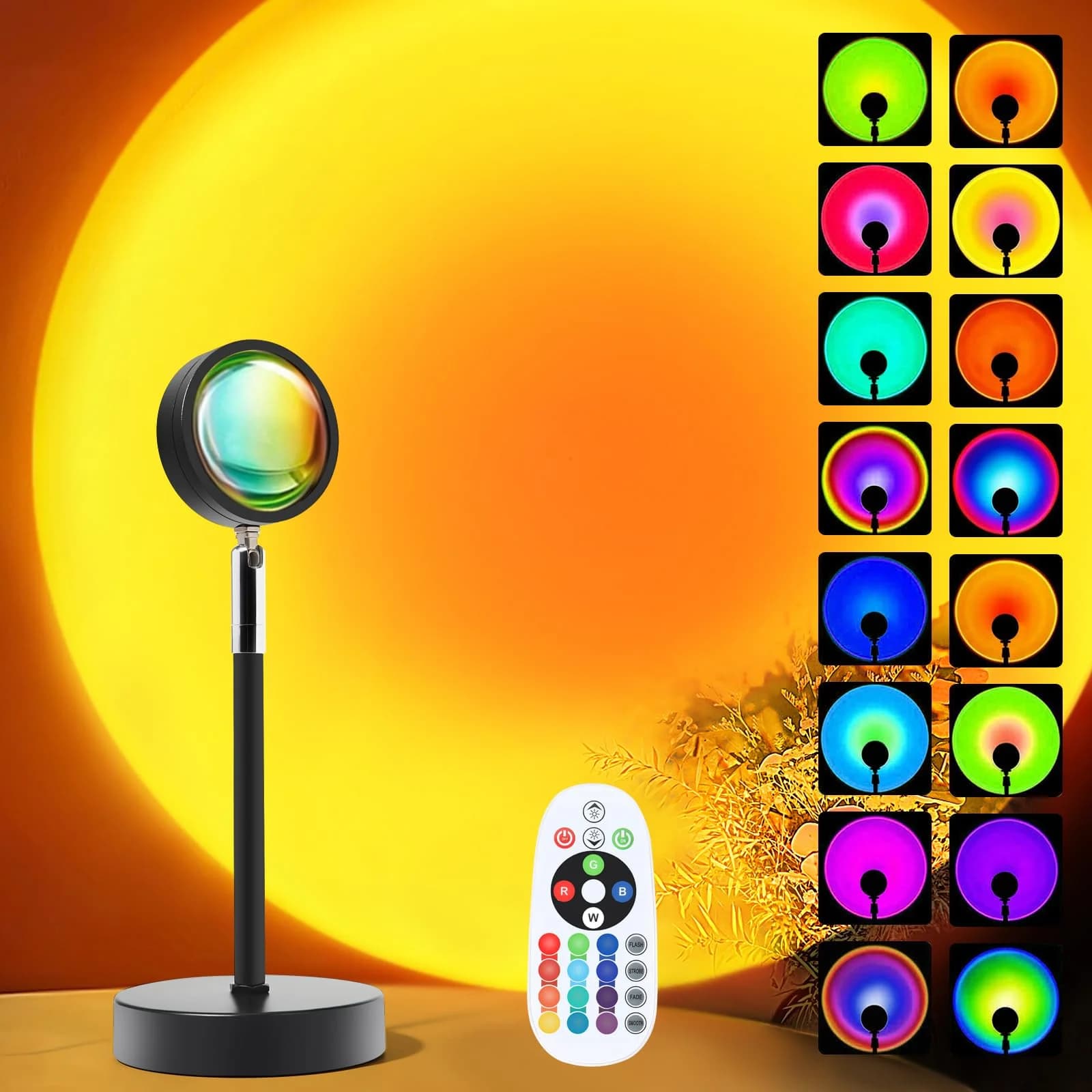 Mini RGB LED Sunset Projector Lamp with Remote, USB