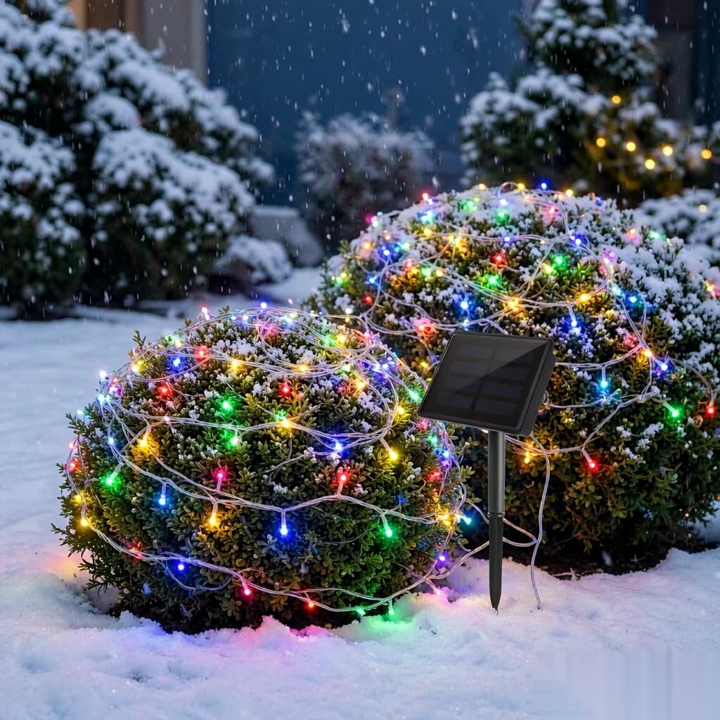 Solar Fairy String Lights, 8 Modes Warm White and Colorful LED