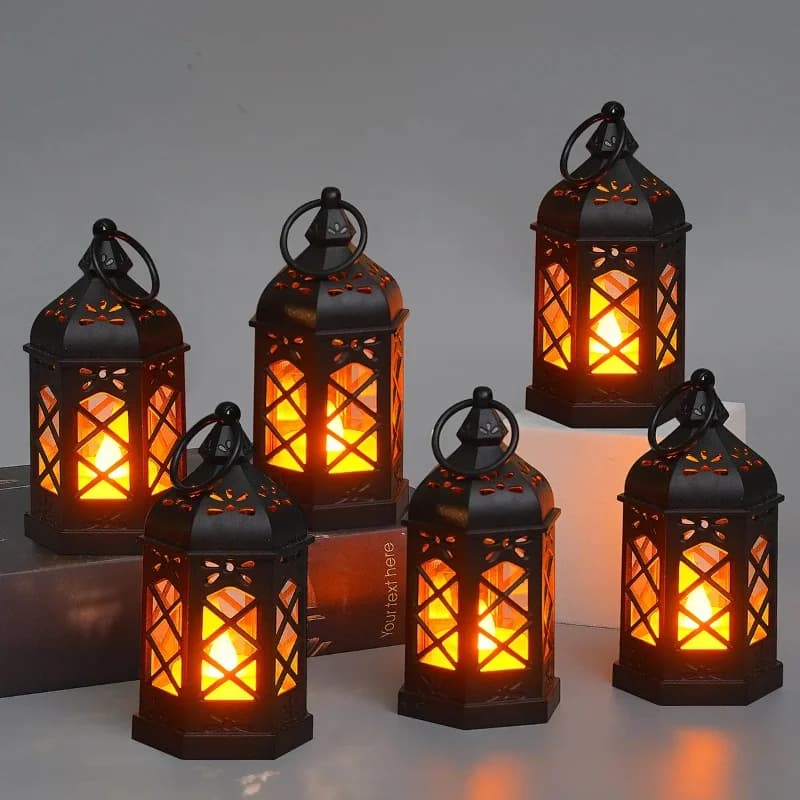 Hexagon Vintage Flameless LED Candle Lantern