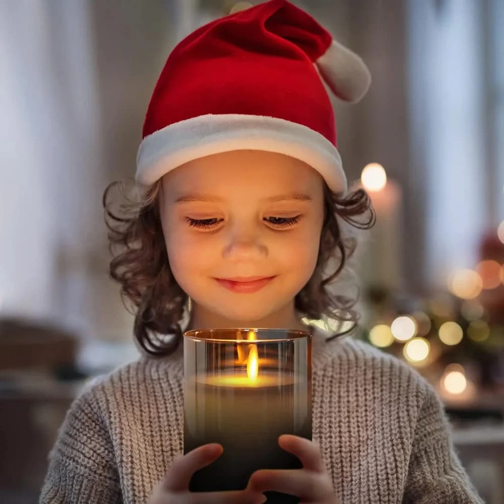 Glass Flameless LED Candle Set with Remote and Timer
