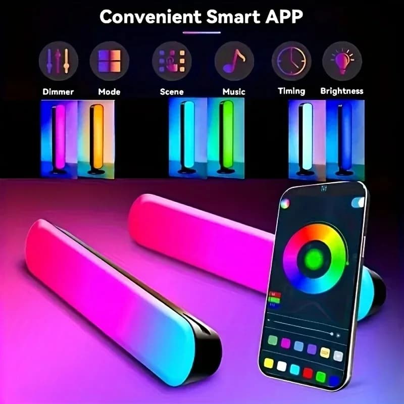 USB Rechargeable RGB Light Bar with Music Rhythm Sync