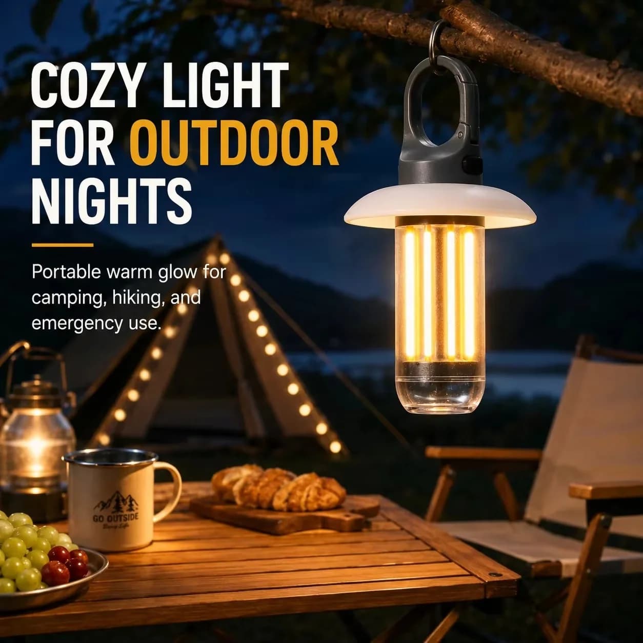 Mini Rechargeable LED Lantern Flashlight for Camping