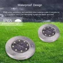 4-Pack Solar LED Disk Deck Lights, 8 LEDs