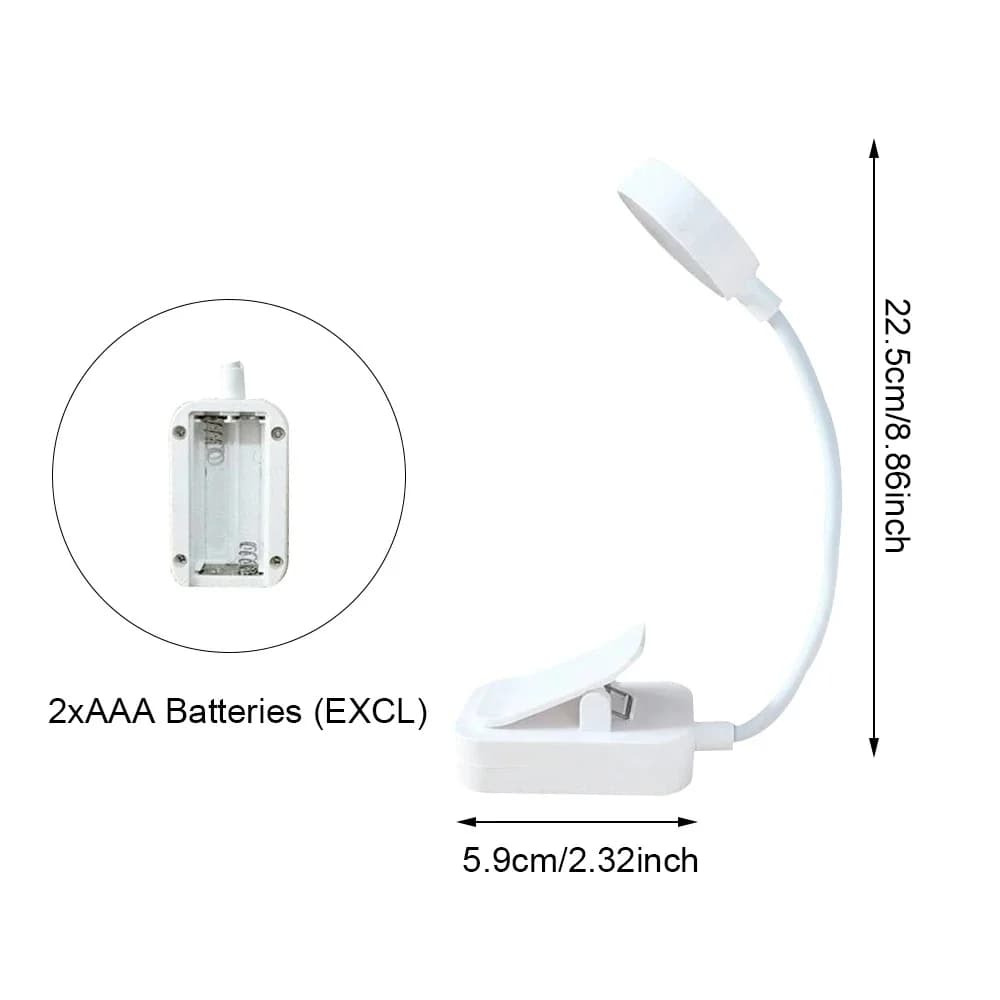 Battery Operated Dimmable LED Clip Reading Light