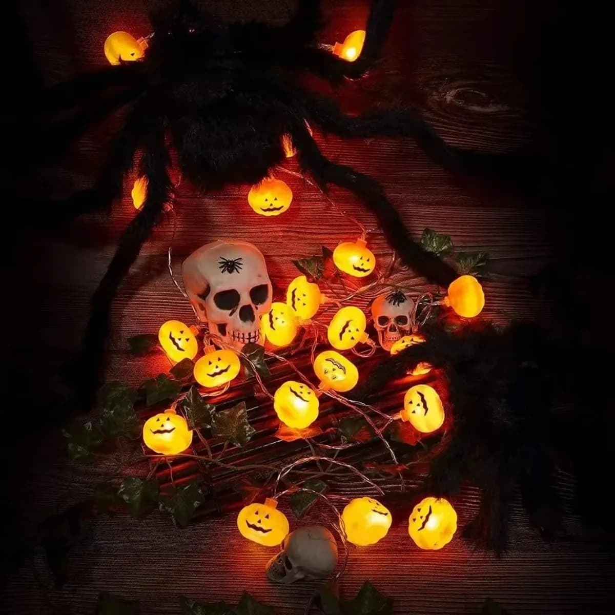Pumpkin LED String Lights, 10/20 Bulbs