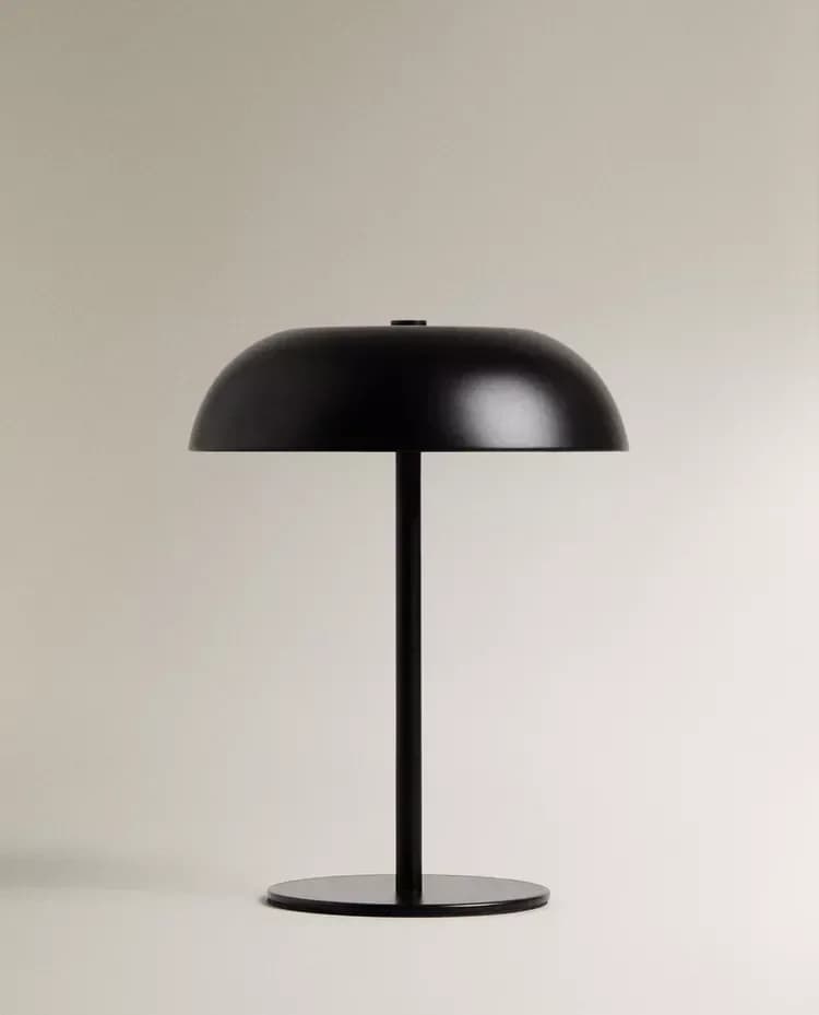 Rechargeable Metal Mushroom Table Lamp, Touch Control Reading Light